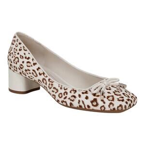 Franco Sarto Women's Natalia Block Heel Ballet Pumps Cream White Size 7